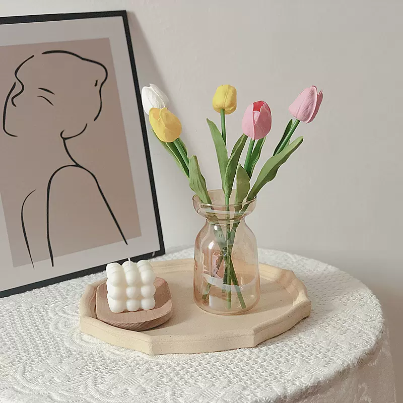 韩国ins小众同款简约玻璃花瓶插花花器家居装饰摆件咖啡店