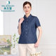 Miranden Middle-aged and elderly mothers wear 2025 summer new fashion denim shirt women's short embroidered shirt casual