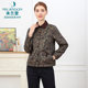Miranden middle-aged and elderly mothers wear 2025 autumn new lapel fashion printed jacket for women casual warmth