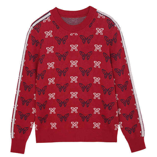 Milanden middle-aged and elderly mothers' clothing 2025 new autumn and winter round neck fashionable printed sweaters women's warm tops