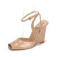 Fish Mouth Sandals Women's Summer Outer Wear 2025 New Fashion High-end Wedge Heels Small People Show Tallness Not Tiring Feet High Heels