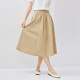 Giordano skirt for women's new summer literary style pure color pure cotton poplin pleated a-line skirt 05465086