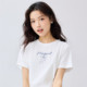 Giordano short-sleeved T-shirt for women new pure cotton bow printed sweet style round neck casual top 13325323