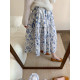Dongdaemun's same style MM Studio French sweet ink printing elastic waist skirt for women's spring and summer mid-length skirt
