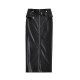 Gagaopt2024 new lace -up high -waisted half -body skirt double zipper scale leather skirt slug