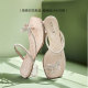 Belle women's shoes small butterfly bow new rhinestone high heels outer wear slippers sandals A9K1DBL4