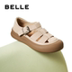 Belle women's shoes braided breathable Roman sandals 25 summer new style bag head thick sole pig cage shoes D6T1DBK5