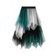 New color-blocking mesh multi-layer irregular and versatile elastic waist mid-length skirt skirt #8063 customized
