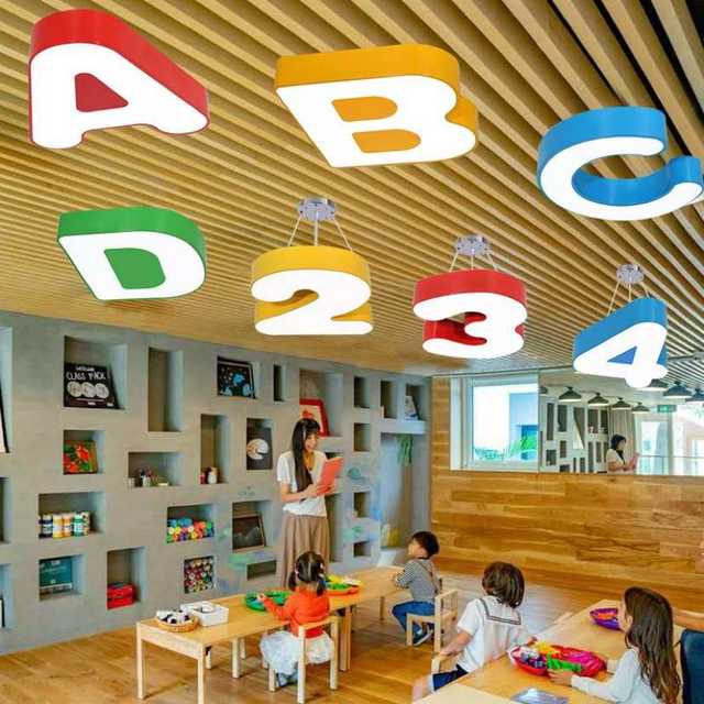 
Creative Digital Chandelier Classroom Letter Lamp LED Bedroom Kindergarten Amusement Park Children's Clothing Mother and Baby Store Suction Chandelier