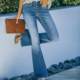 Cross-border European and American spring new Amazon fashion breasted bell-bottom pants high-waist stretch jeans women's trousers customized
