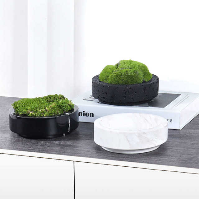
Marble flower pots, succulents, micro-landscape potted plants, home gardening, living room, entrance, desktop, soft decorations