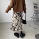 Autumn and winter retro printed knitted hip-pack skirt for women with high waist slim casual temperament versatile mid-length A-skirt
