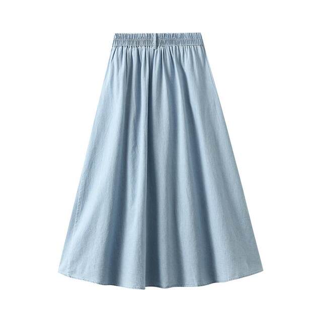 Denim skirt for women in autumn and winter new long skirt pocket high waist slim A-line skirt mid-length skirt 1939 customized
