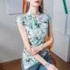 New Chinese-style stand-up collar ink printed cheongsam collar top for women slim fit 2024 spring and summer slit button sleeveless shirt
