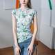 New Chinese-style stand-up collar ink printed cheongsam collar top for women slim fit 2024 spring and summer slit button sleeveless shirt
