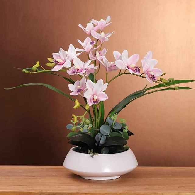 
Cymbidium fake flower finished set decoration flower home living room dining table TV cabinet decoration decorative flower simulation gardening