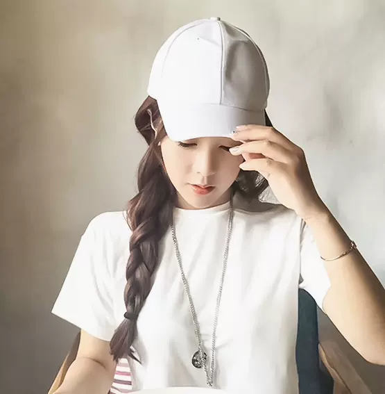 帽子女夏韩国纯色鸭舌帽韩版潮休闲百搭遮阳帽秋季棒球帽小白帽 Taobao