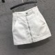 
Anti-exposure white zipper denim skirt for women in spring and summer 2021 new high-waisted slim big pocket hip skirt