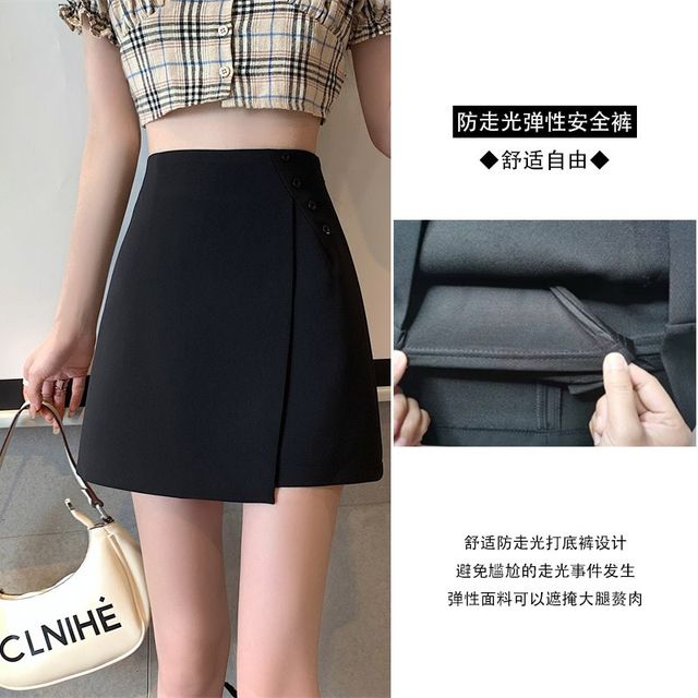 Irregular suit large size skirt for women in spring and autumn high waist covering belly A-line skirt to make them look slim and small hip-covering short skirt
