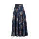 Autumn and winter new retro print high -waisted high -waisted A -body skirt mid -length winter skirt large size dance skirt large skirt female
