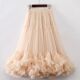 Mesh large skirt for women 2024 autumn and winter retro splicing dance skirt elastic waist fairy skirt fluffy skirt