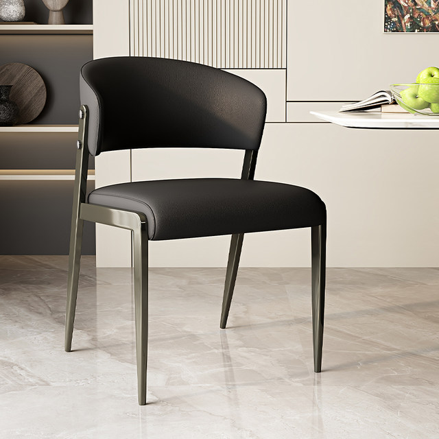 Italian minimalist dining chair home modern minimalist backrest chair ...