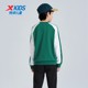 Xtep children's suit boys 2025 new splicing plus velvet long-sleeved children's pullover sports suit for middle and older children