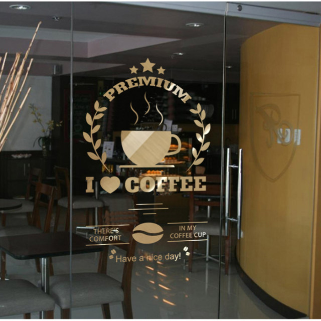 Simple personality European -style cafes Western restaurant shop customized business hours of glass door window decoration stickers
