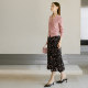 Black floral skirt for women in autumn 2025 new commuting versatile loose big swaying and slimming A-line long skirt