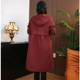 Mom's Spring and Autumn Hooded Windbreaker Jacket Double Layer Thickened Mid-Length Casual Versatile Slim Jacket Tops for Women