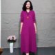 Mom's autumn new fashionable V-neck long-sleeved dress spring and autumn style versatile temperament age-reducing mid-length skirt
