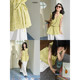 Wide color yellow green hollow vest vest suspender women's 2025 summer new sleeveless waist-hugging layered long top