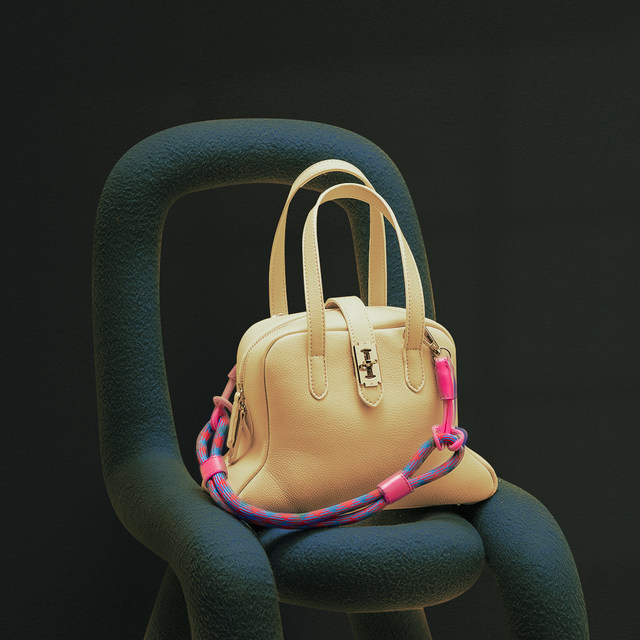 Hiatus Korean version of niche design weaving contrasting color shoulder strap dumpling dumplings bag underarmed litchi pattern simple shoulder shoulder bag
