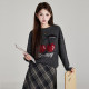 Qiyu's new large size winter new sloping top top female thin and lean mm knitted casual loose long sleeve thick sweater