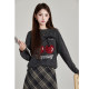 Qiyu's new large size winter new sloping top top female thin and lean mm knitted casual loose long sleeve thick sweater