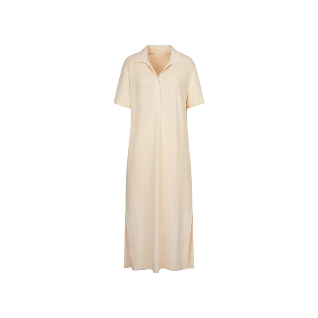 
LESS spring polo collar dress for women casual loose long short sleeve knitted skirt 2O3G11230