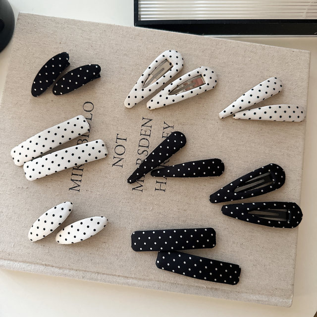 French retro polka dot bb clip ins versatile bang clip niche temperament high-end feel side clip atmosphere hair clip