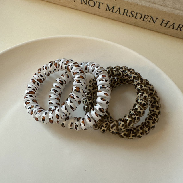 
Cute leopard print flower high resilience thick phone line hair loop durable no damage hair rope without marks hair rope rope rope rope