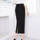 Black hip skirt with half-length skirt with one-step skirt with a slit summer professional commuting OL long skirt with elastic slim size to make you look thin