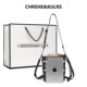 CHREHE/KULRS cowhide woven bucket bag for women 2025 summer new large capacity commuter one-shoulder crossbody bag
