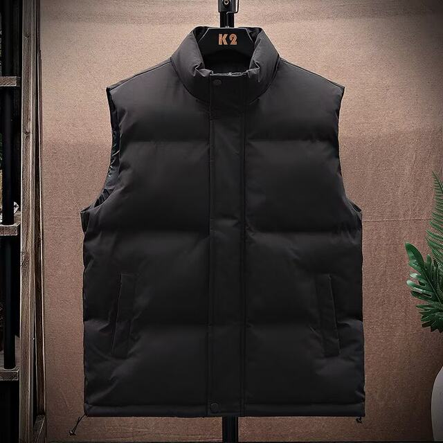 Qingcang leaks women's duvet cotton vest plus velvet thickened warmth and warmth, the couple vest sports casual jacket
