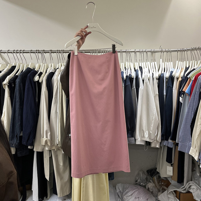 Texture Neola Dongdaemen New high-waisted straight skirt for women commuting style high intelligence slit long skirt