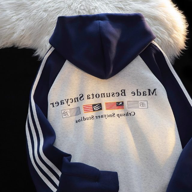 American retro raboscroll sleeves sweatshirt spring and autumn thin cardigan zipper design sense splicing contrasting color casual jacket
