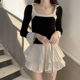Sweet puffy skirt pleated cake A-line skirt women's double-layer puffy skirt pleated ruffled skirt
