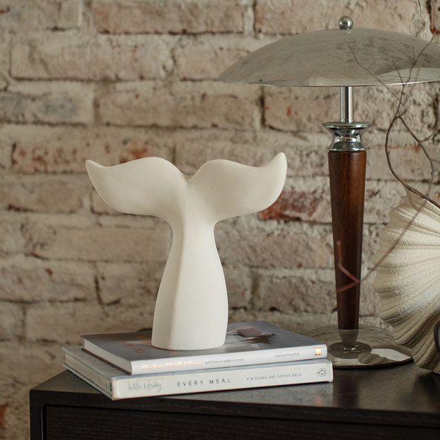 Wabi-sabi style white stoneware jar Nordic Danish designer ceramic vase ornaments B&B tea room hotel reservation