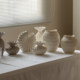 Wabi-sabi style white stoneware jar Nordic Danish designer ceramic vase ornaments B&B tea room hotel reservation