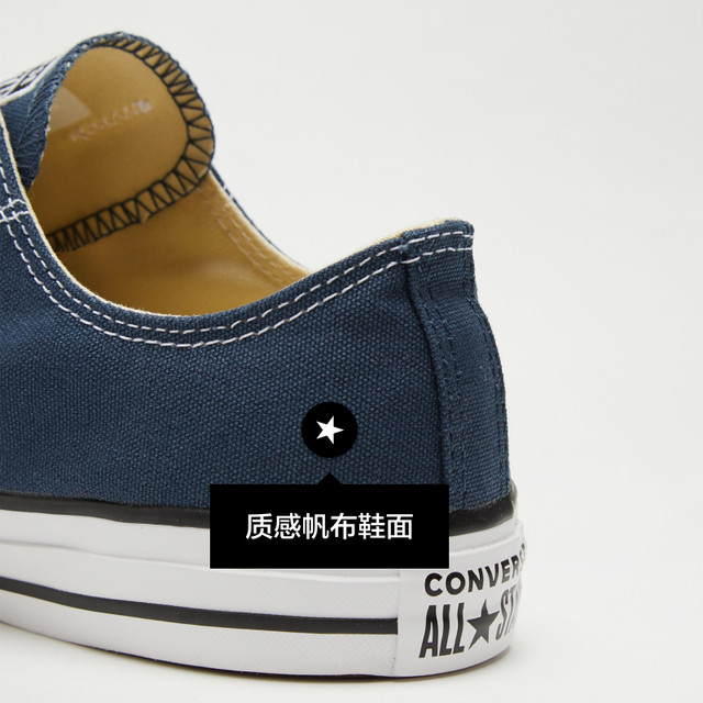 CONVERSE Converse Official All Star Men's and Women's Canvas Low-top Casual Sports Shoes Navy Blue 102329