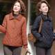 Hot style small cotton coat with velvet autumn and winter clothes, mother small lapel lightweight thickened cotton coat middle-aged women's cotton coat

