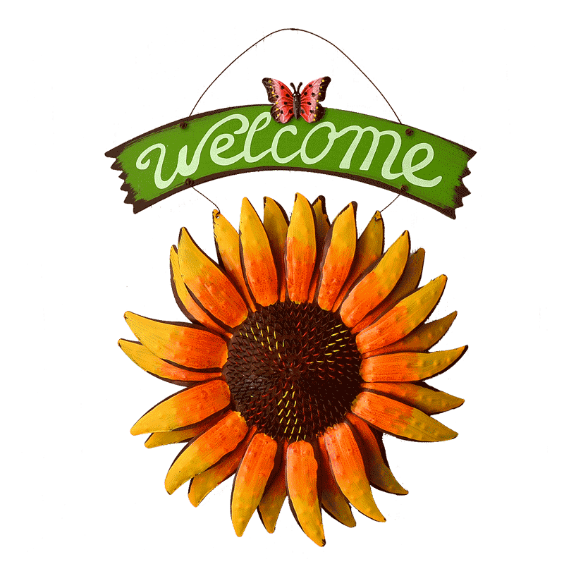 Genuine courtyard garden layout welcome sign sunflower balcony garden gardening wall landscaping wall fence decoration pendant