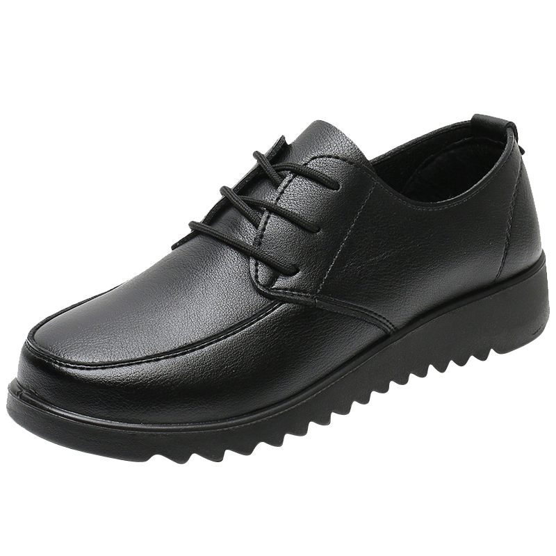 KFC's long standing work shoes, leather shoes for women at work, black shoes for women, non-slip soft bottom kitchen shoes for women